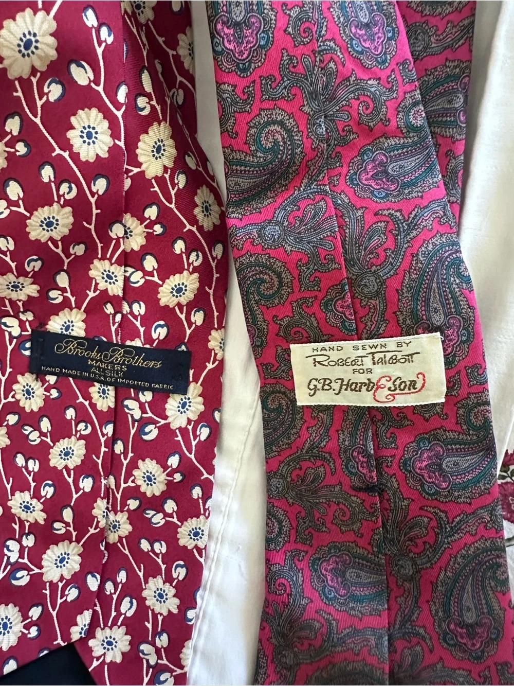 Bundle Neck ties Brooks Brothers and Robert TalboRed Floral and Paisley Silk Tie